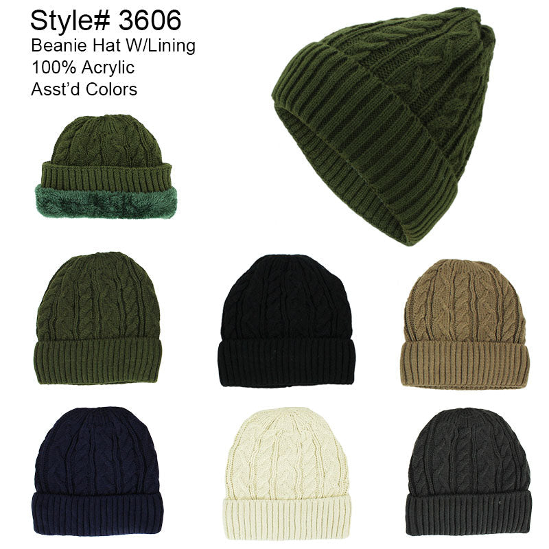 12-pack Wholesale Beanie Hat Winter Knit Hat #3606
