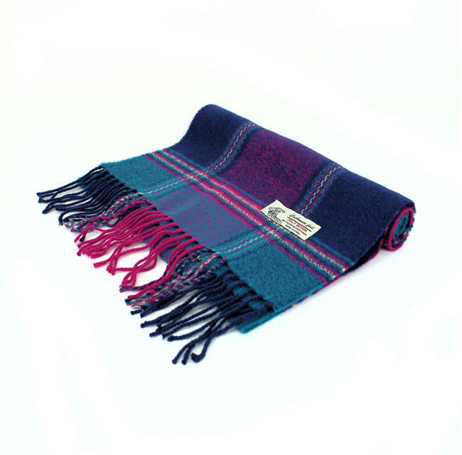 Plaid Cashmere Feel Scarf 12-pack Multi Purple/fuchsia/blue CM29-7