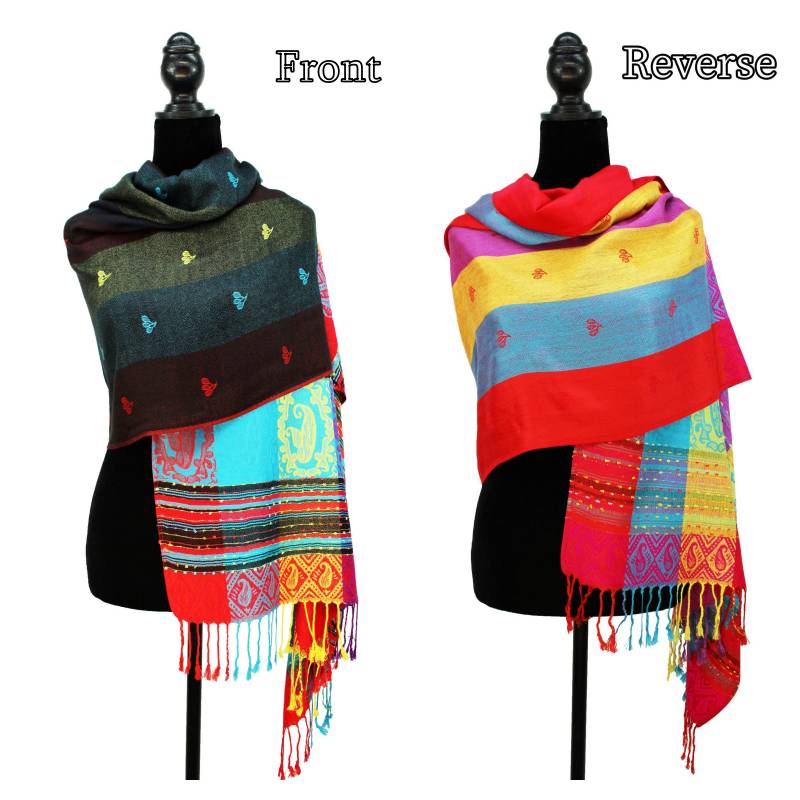 12-Pack Pashmina Colorful Shawsl Assorted Colors 056