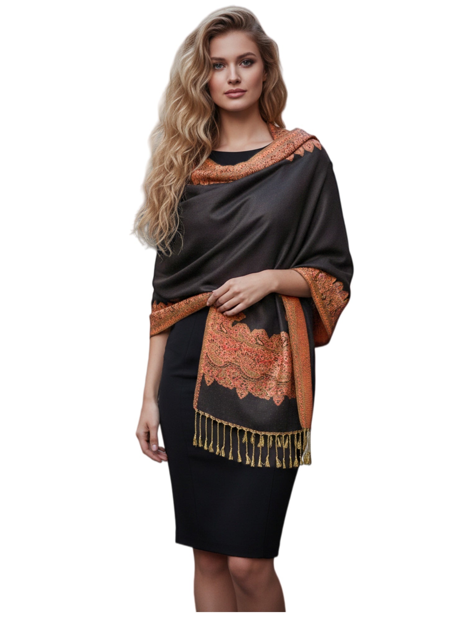Border Pashmina Scarf Shawls