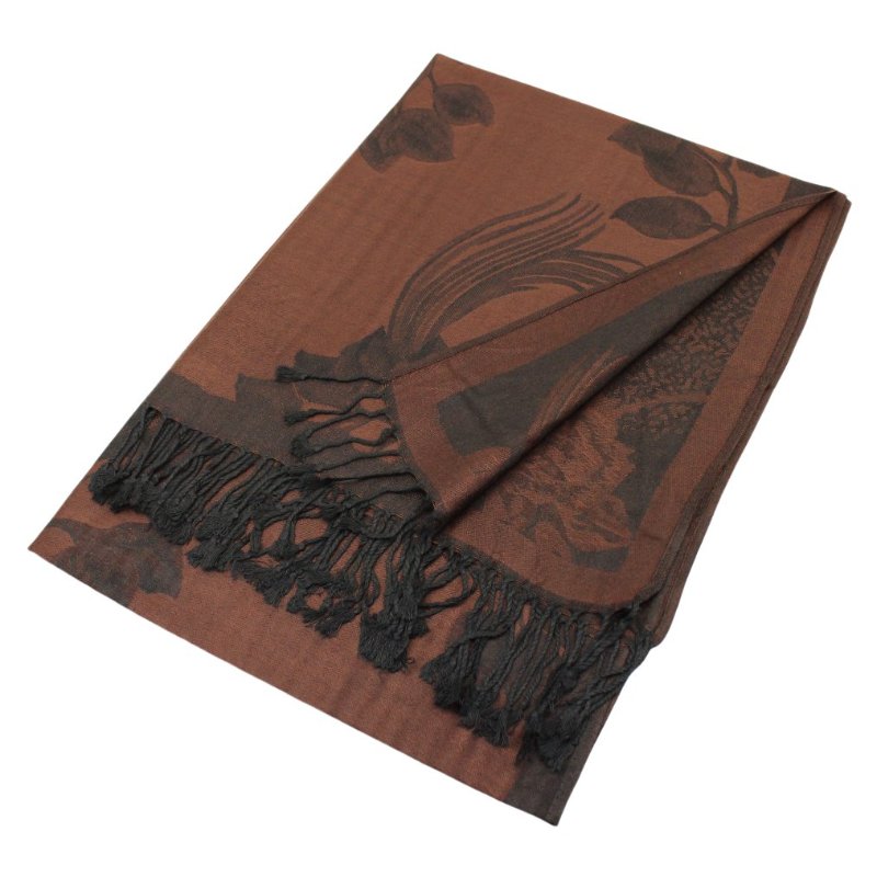 Rose Floral Pashmina Reversible Scarf Shawls 022