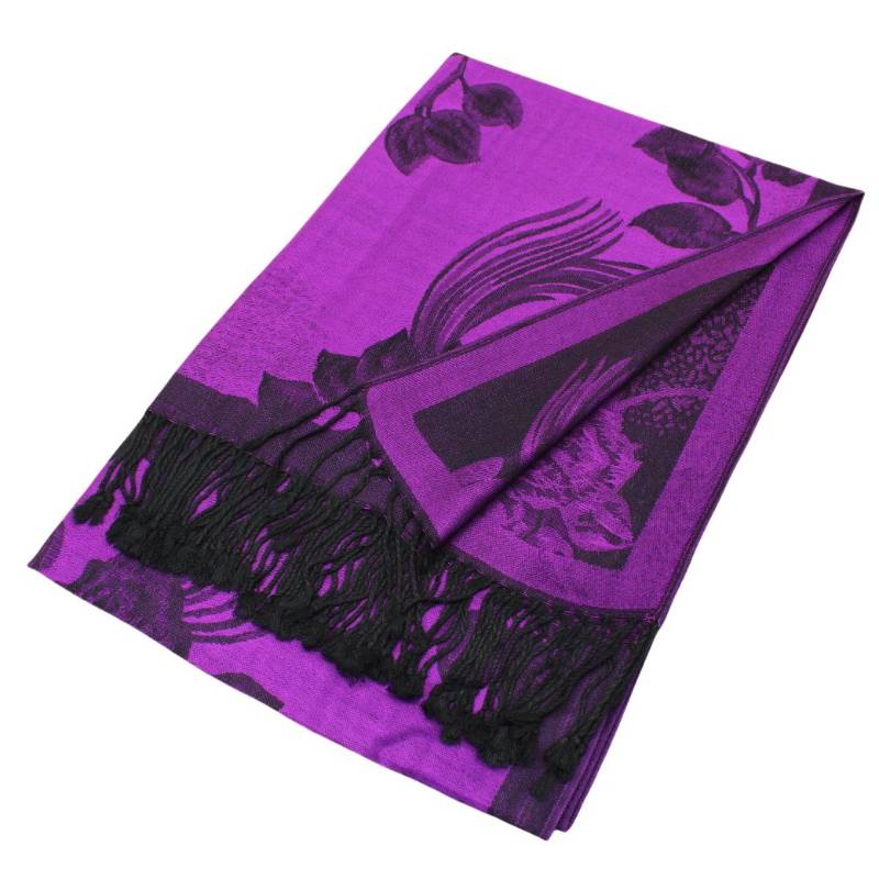 Rose Floral Pashmina Reversible Scarf Shawls 022