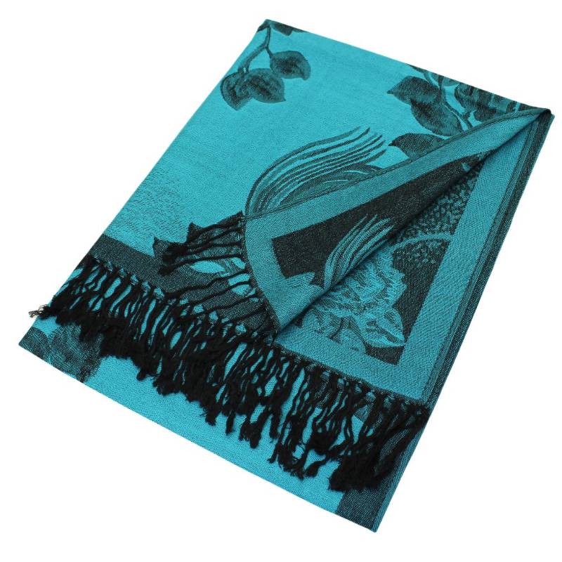 Rose Floral Pashmina Reversible Scarf Shawls 022