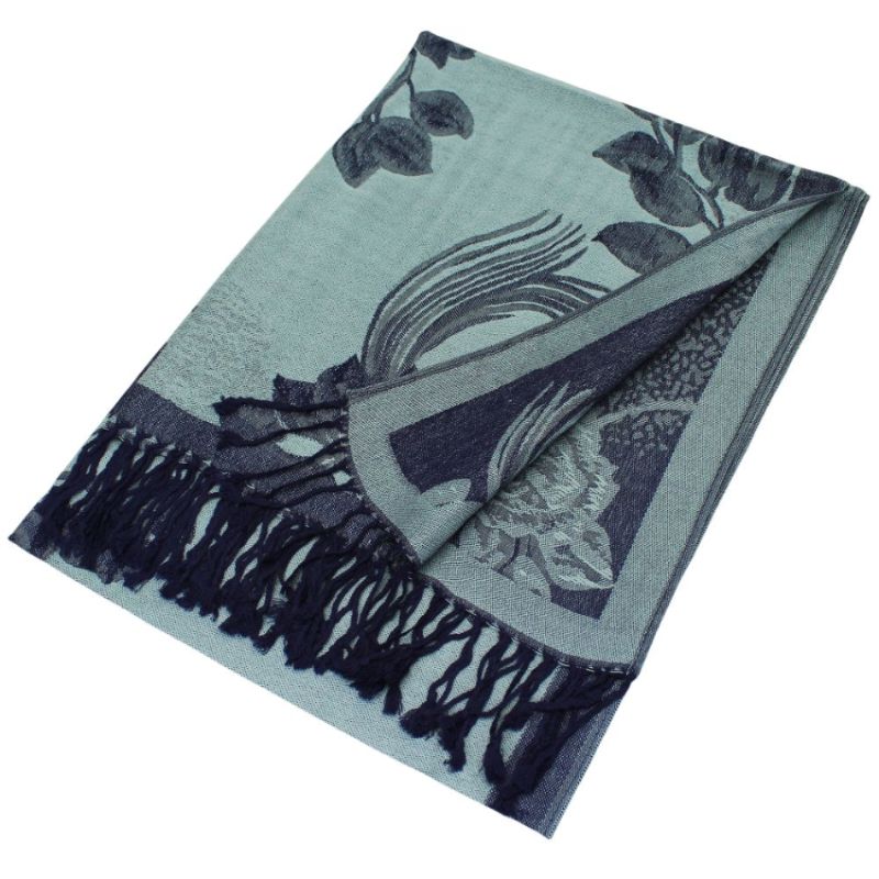 Rose Floral Pashmina Reversible Scarf Shawls 022