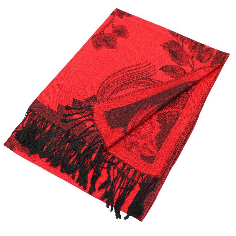 Rose Floral Pashmina Reversible Scarf Shawls 022