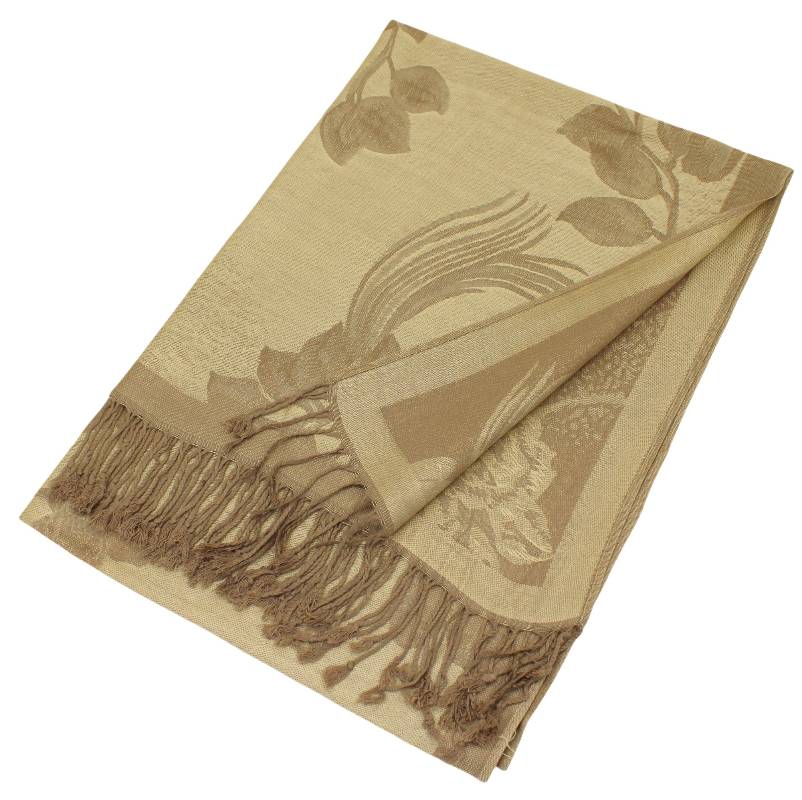 Rose Floral Pashmina Reversible Scarf Shawls 022