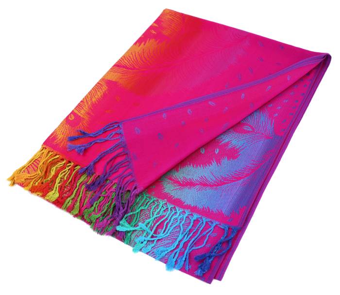 Colorful Peacock Feathers Pashmina Scarf Shawls