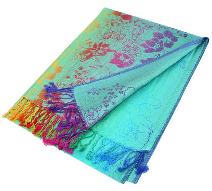 Colorful Florals Exotic Pashmina Scarf Shawls