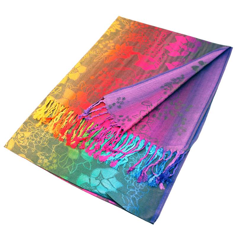 Colorful Florals Exotic Pashmina Scarf Shawls