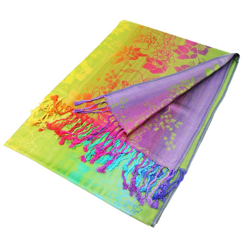 Colorful Florals Exotic Pashmina Scarf Shawls