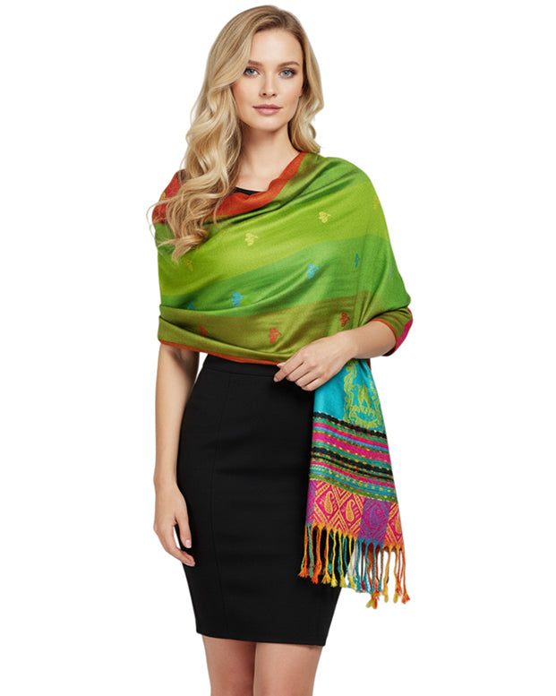 Rainbow Multi Colors Pashmina Scarf Shawls