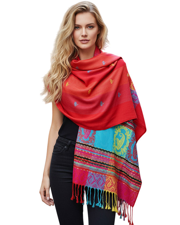 Rainbow Multi Colors Pashmina Scarf Shawls
