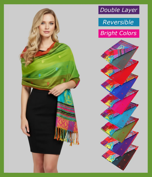 Rainbow Multi Colors Pashmina Scarf Shawls