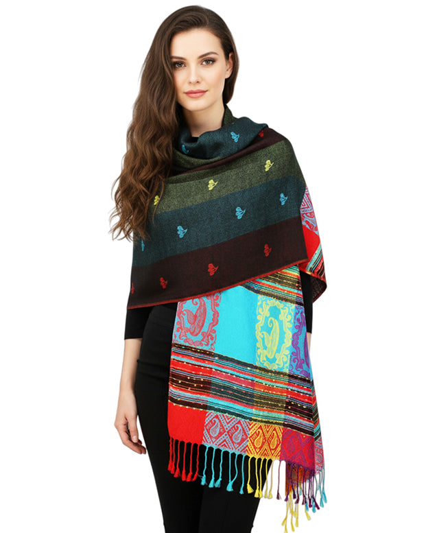 Rainbow Multi Colors Pashmina Scarf Shawls