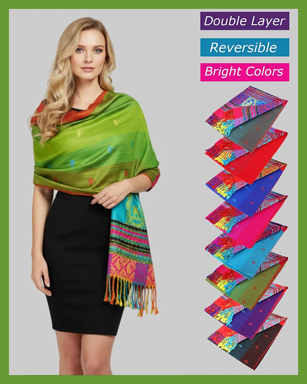 Rainbow Multi Colors Pashmina Scarf Shawls