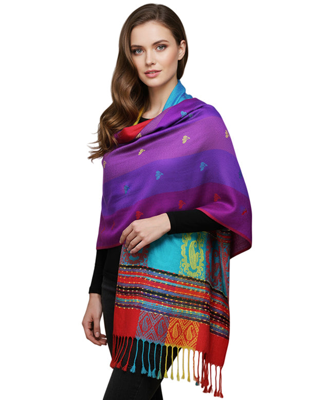 Rainbow Multi Colors Pashmina Scarf Shawls
