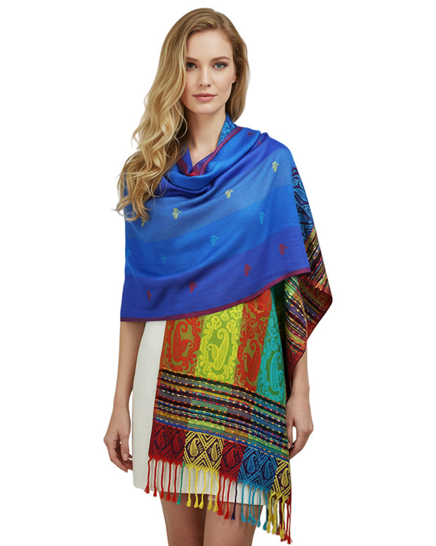 Rainbow Multi Colors Pashmina Scarf Shawls