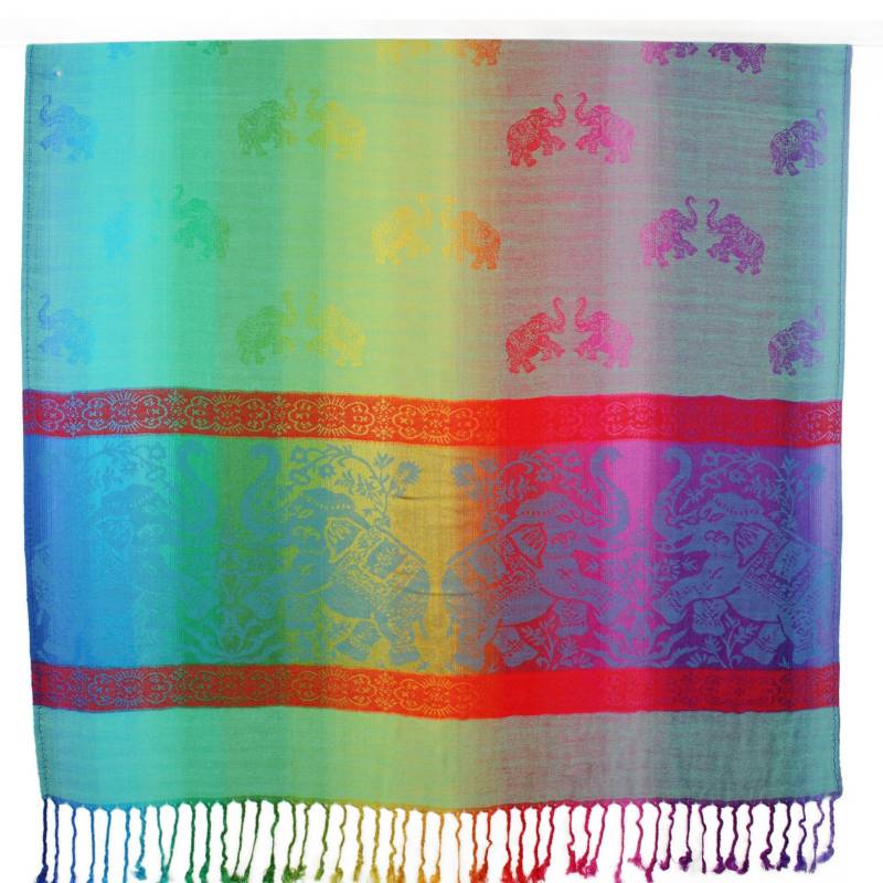 Elephants Colorful Pashmina Scarf Shawls