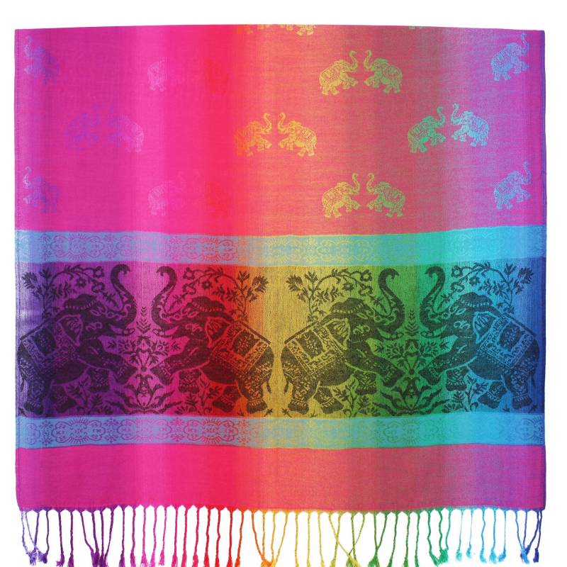 Elephants Colorful Pashmina Scarf Shawls
