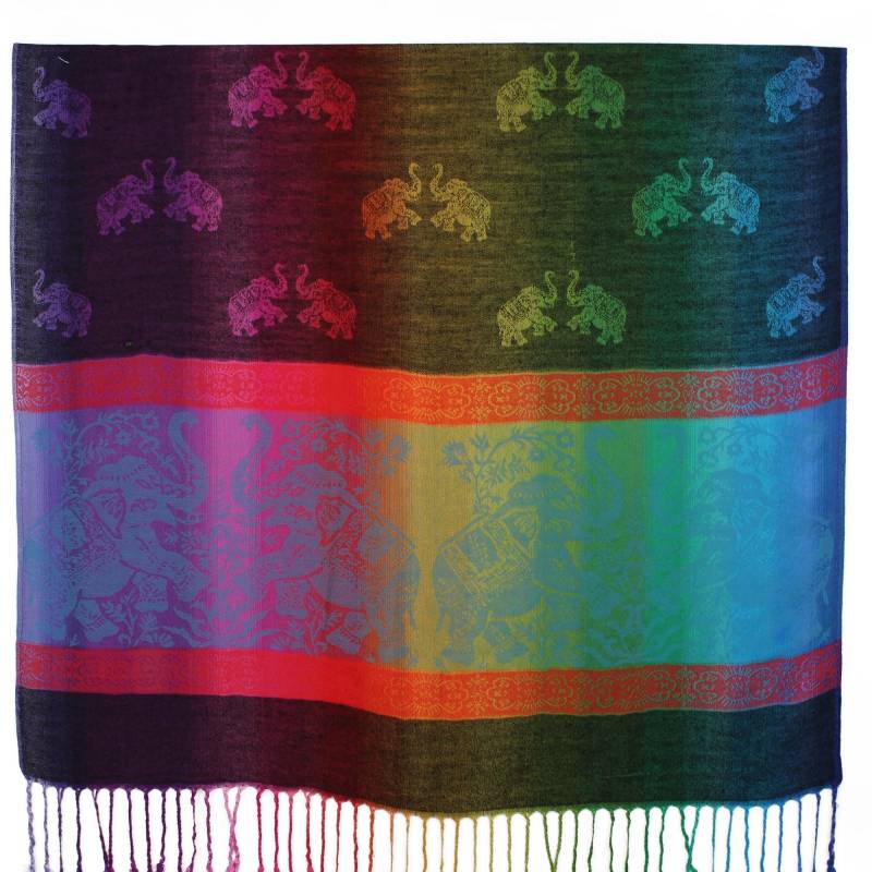 Elephants Colorful Pashmina Scarf Shawls