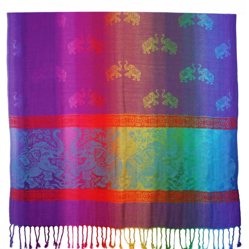 Elephants Colorful Pashmina Scarf Shawls