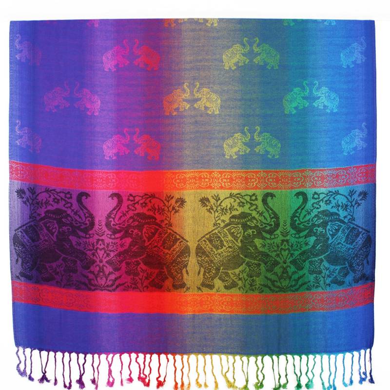 Elephants Colorful Pashmina Scarf Shawls