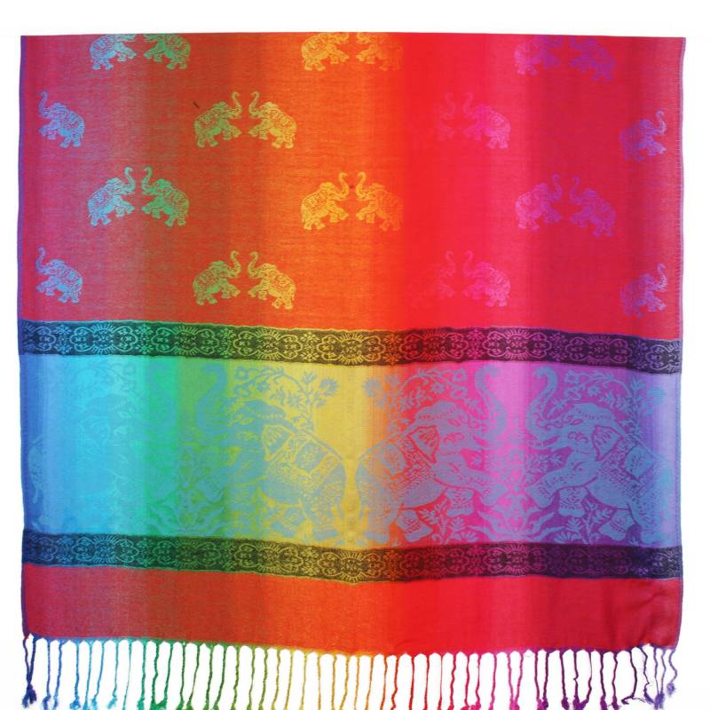 Elephants Colorful Pashmina Scarf Shawls