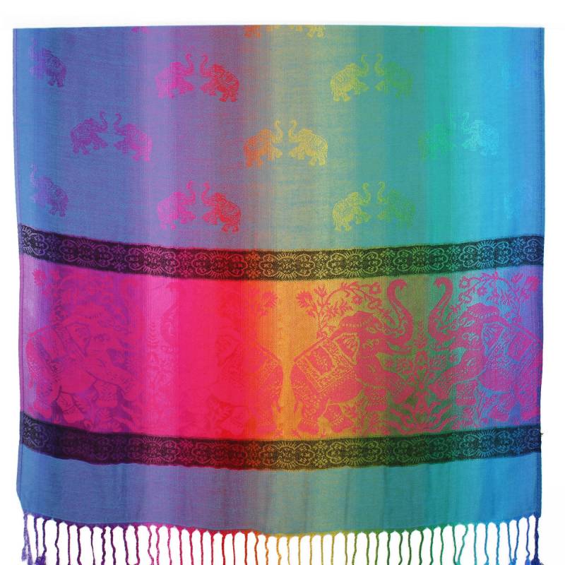 Elephants Colorful Pashmina Scarf Shawls