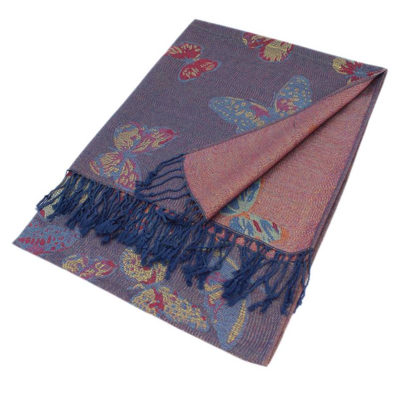 Metallic Butterfly Pashmina Scarf Shawls