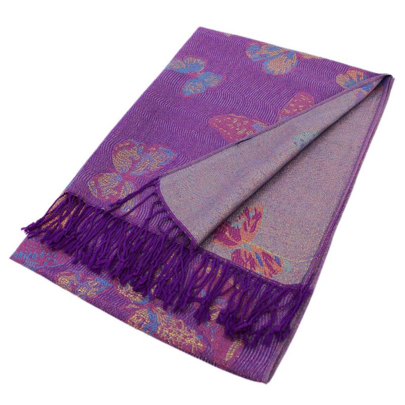 Metallic Butterfly Pashmina Scarf Shawls