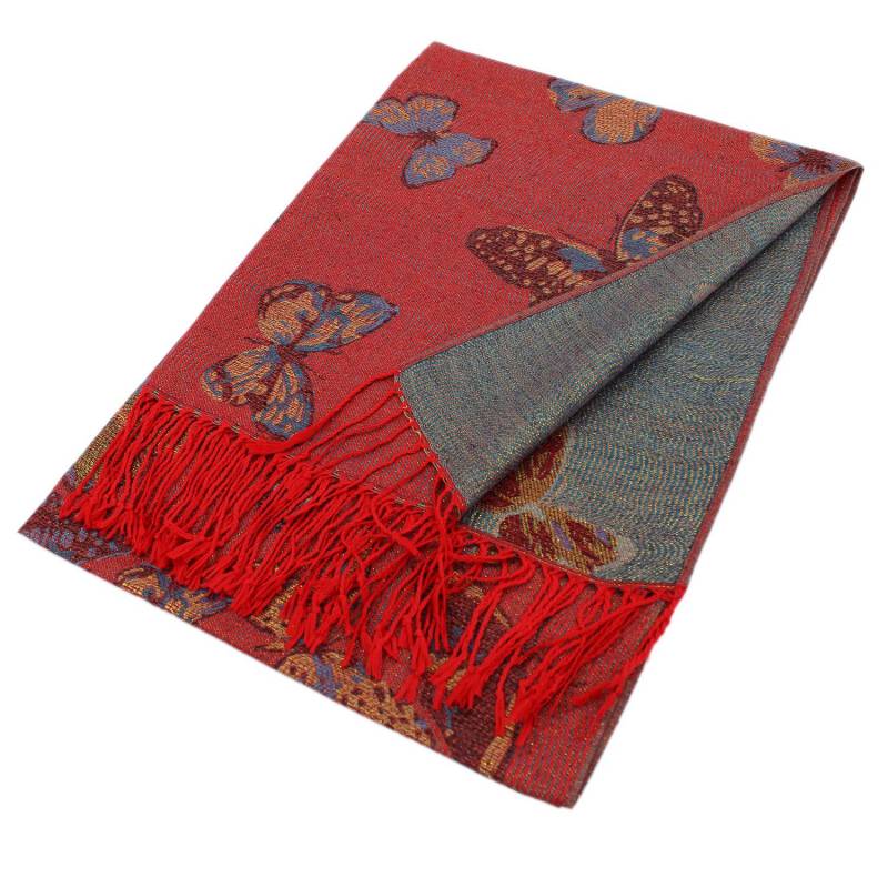 Metallic Butterfly Pashmina Scarf Shawls