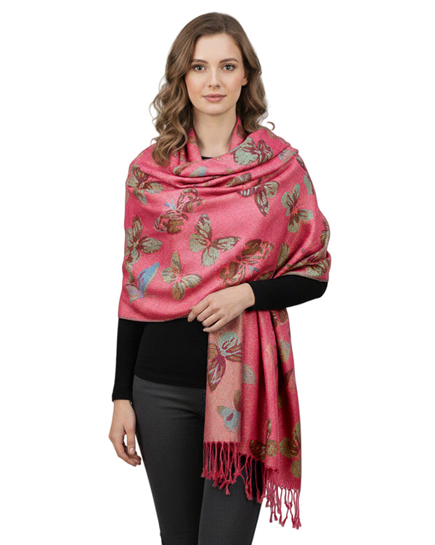 Metallic Butterfly Pashmina Scarf Shawls