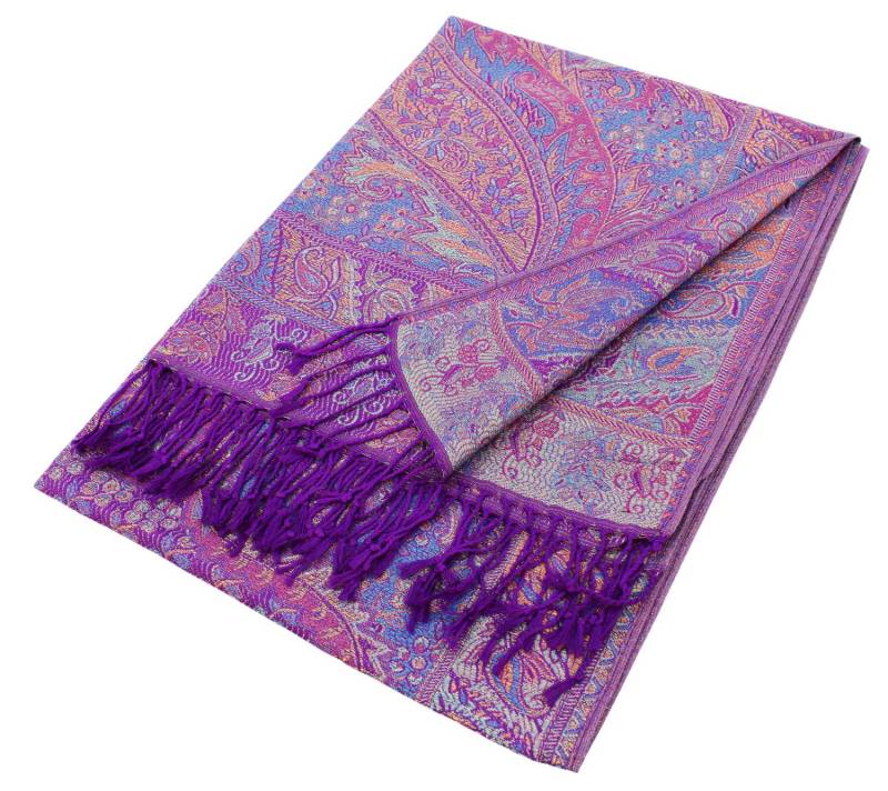 Metallic Paisley Pashmina Scarf Shawls