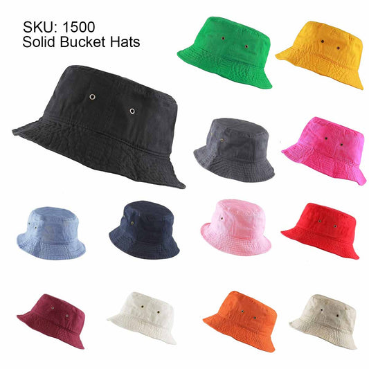 100% Cotton Solid Color Bucket hats Unisex
