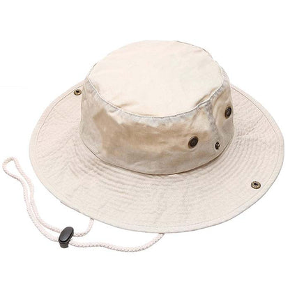 100% Cotton Solid Safari Bucket hats Foldable Unisex