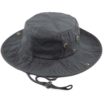 100% Cotton Solid Safari Bucket hats Foldable Unisex