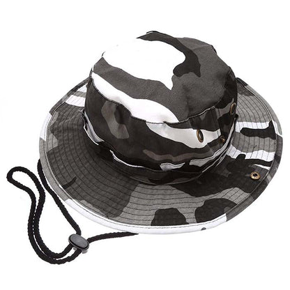 Cotton polyester Camo Safari Bucket hats Foldable Unisex