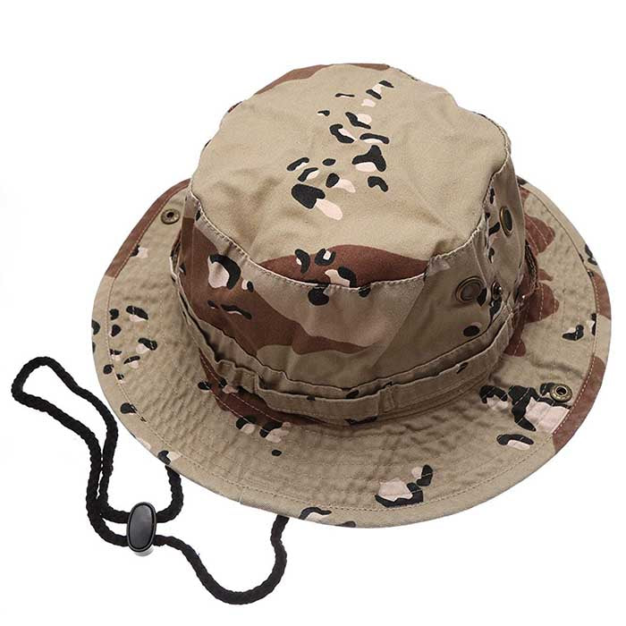 Cotton polyester Camo Safari Bucket hats Foldable Unisex
