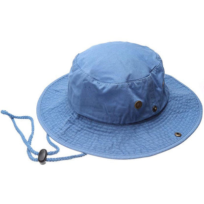100% Cotton Solid Safari Bucket hats Foldable Unisex