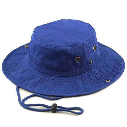 100% Cotton Solid Safari Bucket hats Foldable Unisex