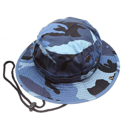 Cotton polyester Camo Safari Bucket hats Foldable Unisex