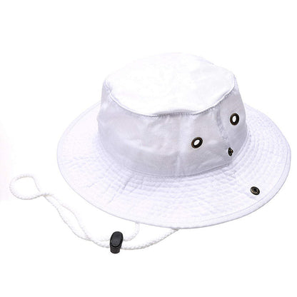 100% Cotton Solid Safari Bucket hats Foldable Unisex