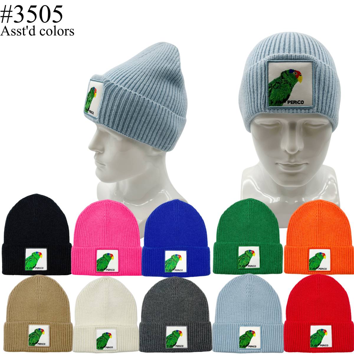 12-pack PERICO Winter Beanie Hat #3505