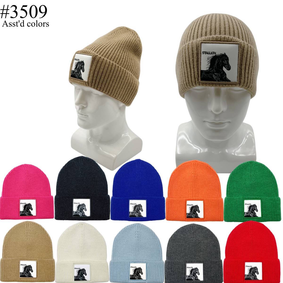 12-pack STALLION Winter Beanie Hat #3509