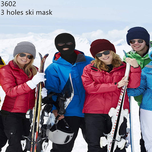 12-pack Wholesale 3-Hole Knitted Ski Mask Beanie Hat #3602