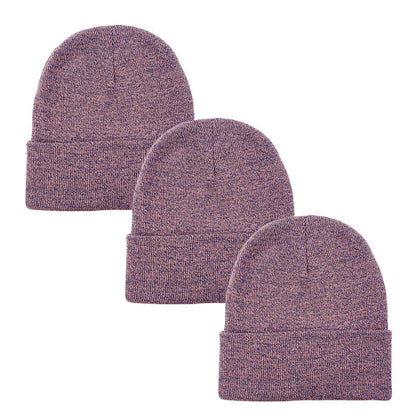 3pack Wholesale Unisex Winter Beanie Hat 3 TONES #3655