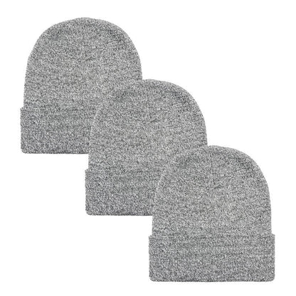 3pack Wholesale Unisex Winter Beanie Hat 3 TONES #3655