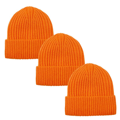 3pack Wholesale Unisex Winter Beanie Hat Fur Lining #3657
