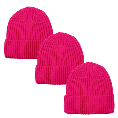 3pack Wholesale Unisex Winter Beanie Hat Fur Lining #3657