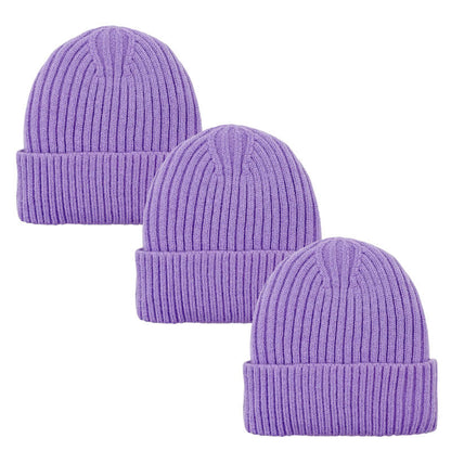 3pack Wholesale Unisex Winter Beanie Hat Fur Lining #3657